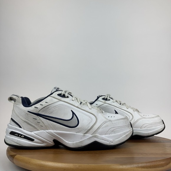 Mens Nike Air Monarch IV White Leather Athletic Running Walking Shoes Size 11 W - Picture 1 of 8